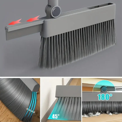 4-in-1 Folding Rotating Broom Set with Durable Plastic Handle