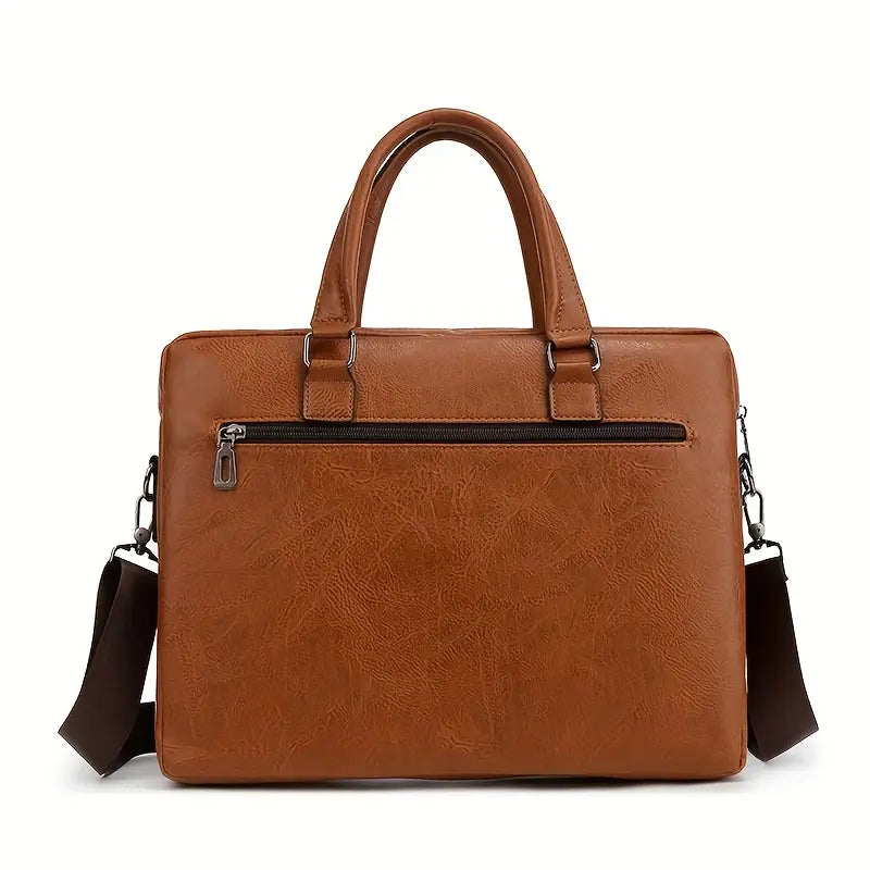 Vintage Business Briefcase - Brown Laptop & Tablet Messenger Bag
