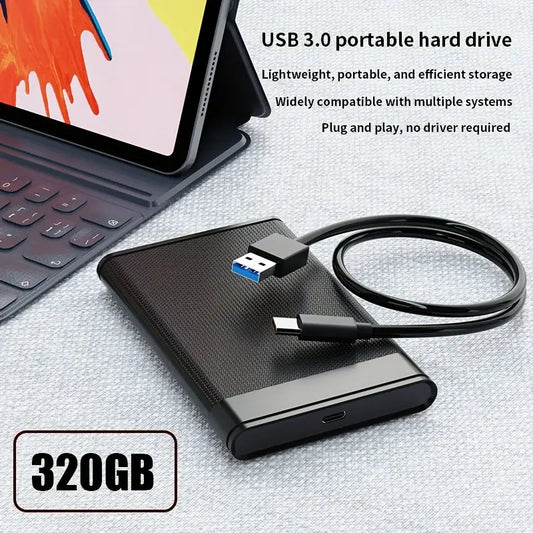 Portable High-Speed USB 3.0 External Hard Drive – 320GB / 500GB / 1TB – Type-C Interface - Escour Mart