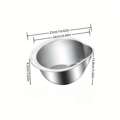Stainless Steel Multi-Use Kitchen Colander - Durable & Food-Safe