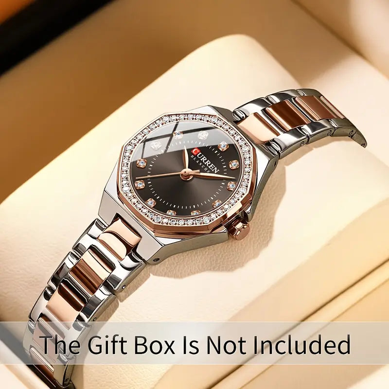 CURREN Women’s Luxury Rhinestone Watch – Elegant Stainless Steel Timepiece