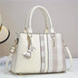 Stylish Large-Capacity Tote Bag for Women in 2025 Featuring a Trendy Print - Cream White