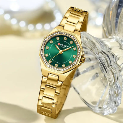 CURREN Women’s Luxury Rhinestone Watch – Elegant Stainless Steel Timepiece