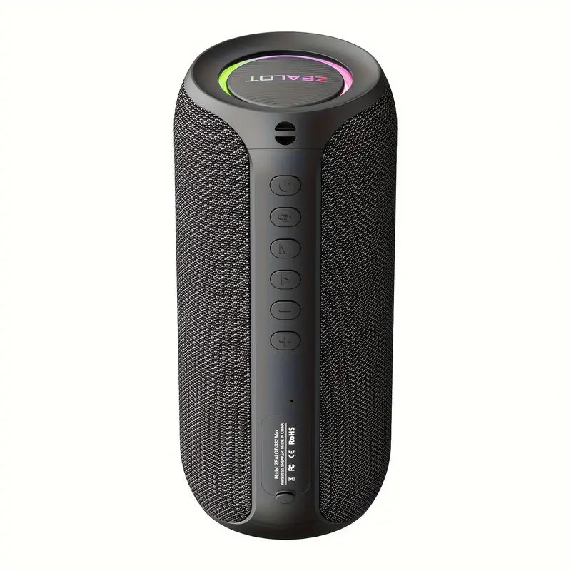 ZEALOT 20W Portable Wireless Speaker with Subwoofer HiFi Stereo Sound - Black