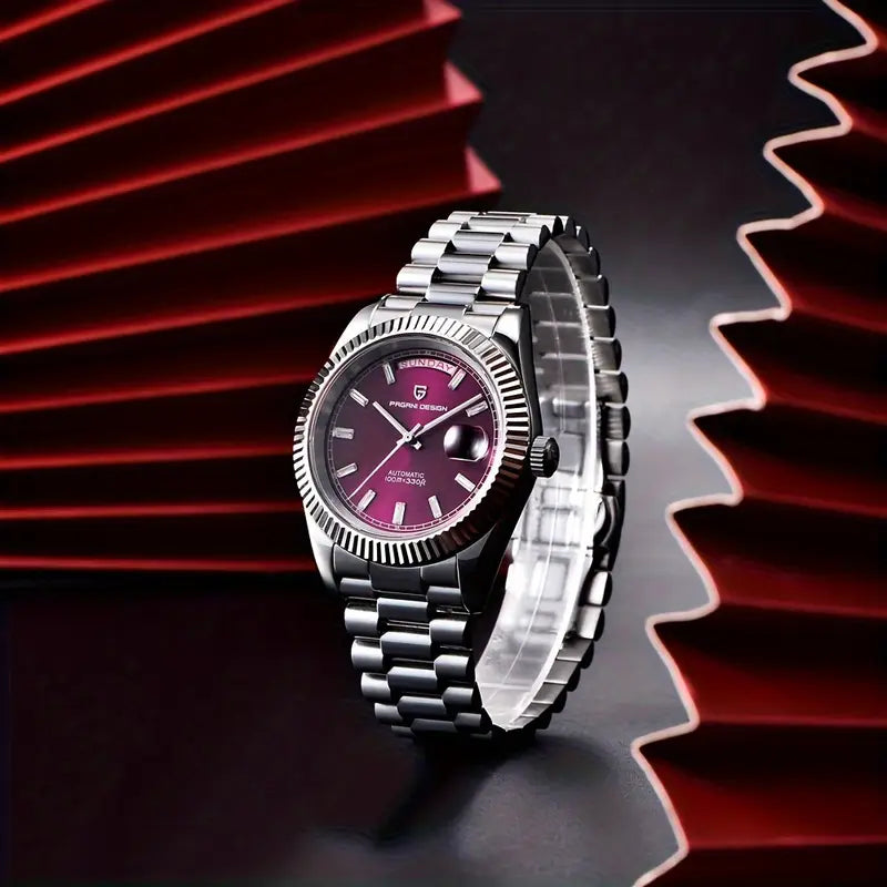 Pagani Design Mens Watch 40mm Japanese NH36A Automatic Mechanical Stainless Steel Luxury Mens Wristwatch