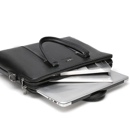 A Men’S PU Tote Bag Messenger Bag Adjustable Shoulder Strap Crossbody Bag