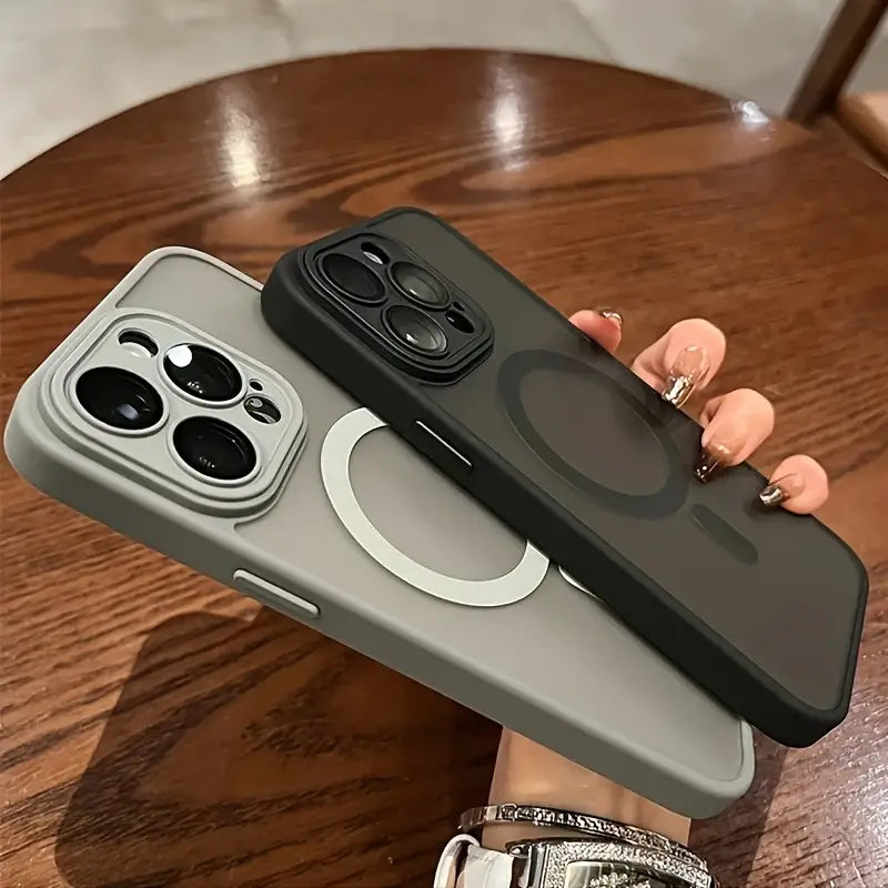 Luxury Matte Magnetic Wireless Charging Phone Case Compatible with iPhone 16/15/14/13/12/11 Pro Max Plus