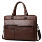 Vintage Business Briefcase - Brown Laptop & Tablet Messenger Bag - Dark Brown