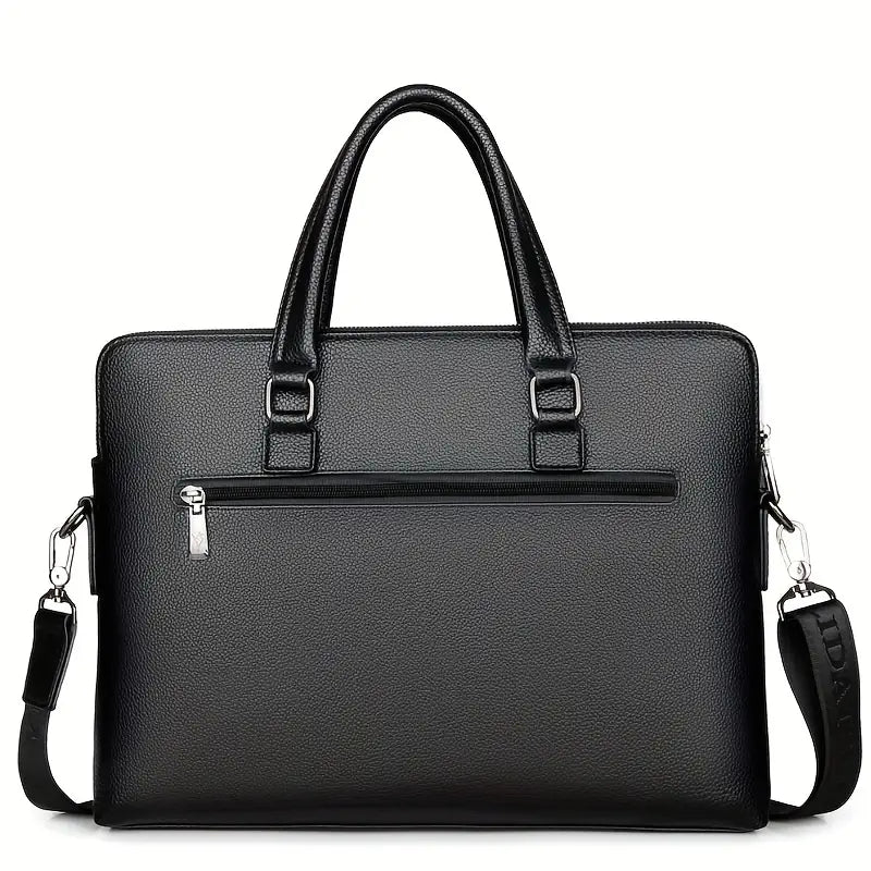 A Men’S PU Tote Bag Messenger Bag Adjustable Shoulder Strap Crossbody Bag
