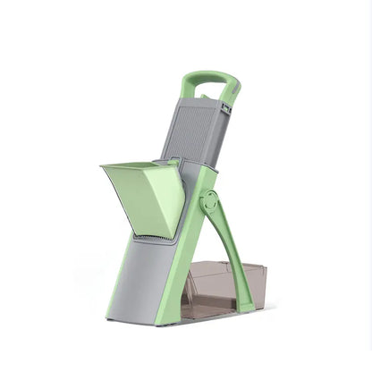 GENAI Multifunctional Vegetable Cutter & Fruit Slicer – Adjustable & Foldable Design - Green