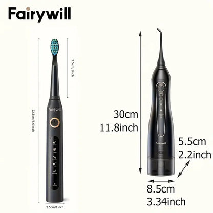 Fairywill Ultimate Cleaning Kit-Electric Toothbrush and Water Flosser Combo