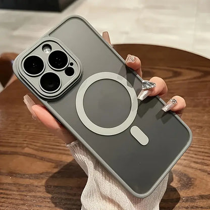 Luxury Matte Magnetic Wireless Charging Phone Case Compatible with iPhone 16/15/14/13/12/11 Pro Max Plus