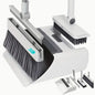 4-in-1 Folding Rotating Broom Set with Durable Plastic Handle - White
