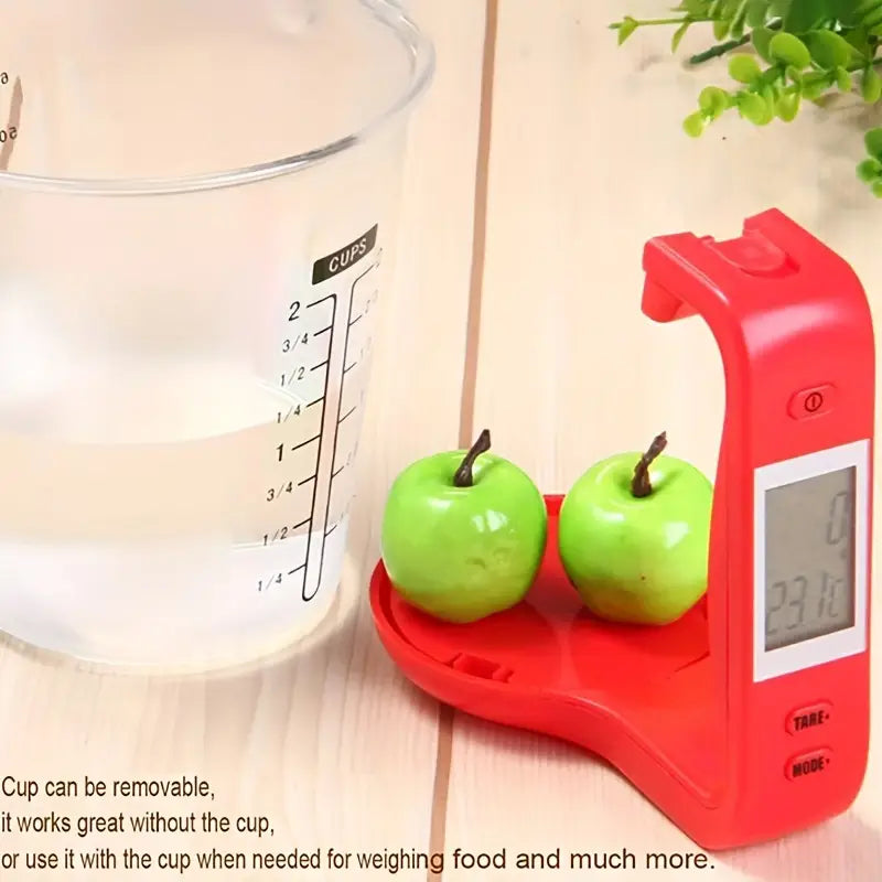 Compact Digital Kitchen Scale with LCD Display – Precision Measuring Cup & Temperature Function