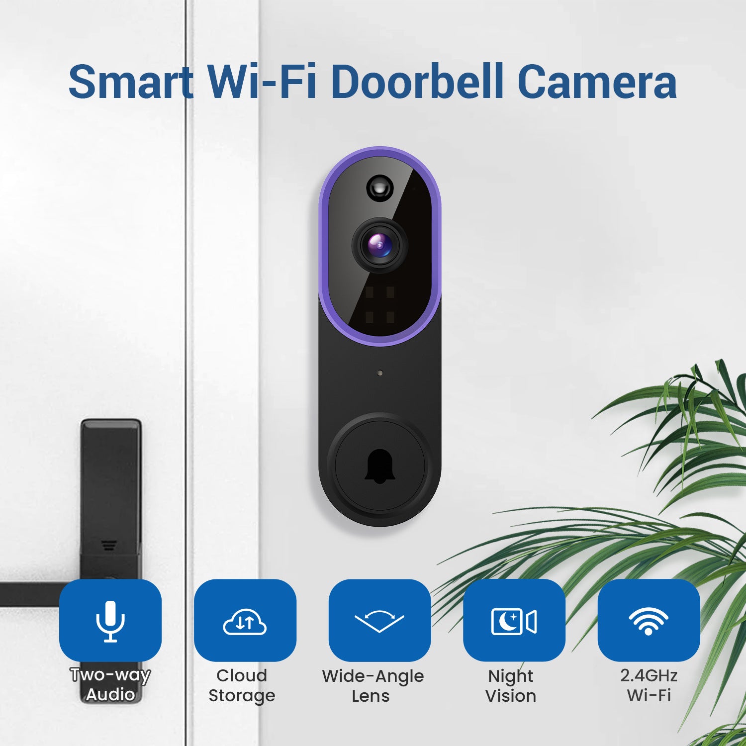 Outdoor Wireless Video Doorbell – Smart Security with Night Vision & Intercom