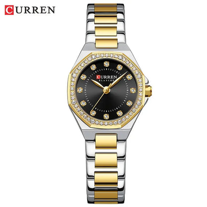 CURREN Women’s Luxury Rhinestone Watch – Elegant Stainless Steel Timepiece - Silvery Black