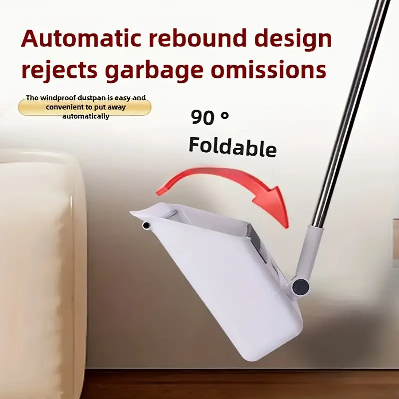 4-in-1 Folding Rotating Broom Set with Durable Plastic Handle