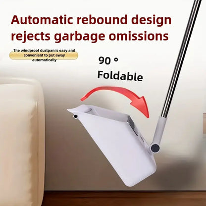 4-in-1 Folding Rotating Broom Set with Durable Plastic Handle