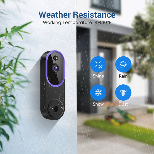 Outdoor Wireless Video Doorbell – Smart Security with Night Vision & Intercom