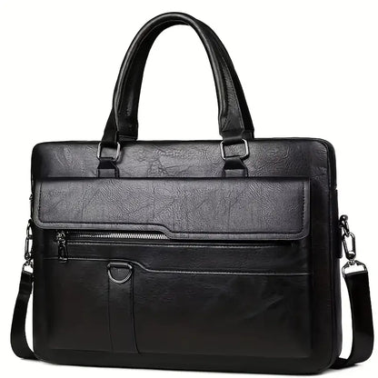 Vintage Business Briefcase - Brown Laptop & Tablet Messenger Bag