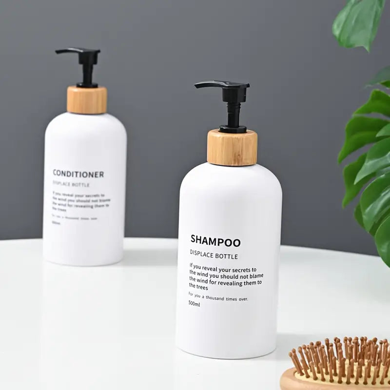 3pcs White Boston 500ml Shampoo Shower Gel Conditioner Separated Bottles