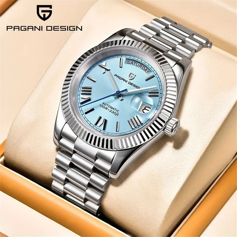 Pagani Design Mens Watch 40mm Japanese NH36A Automatic Mechanical Stainless Steel Luxury Mens Wristwatch