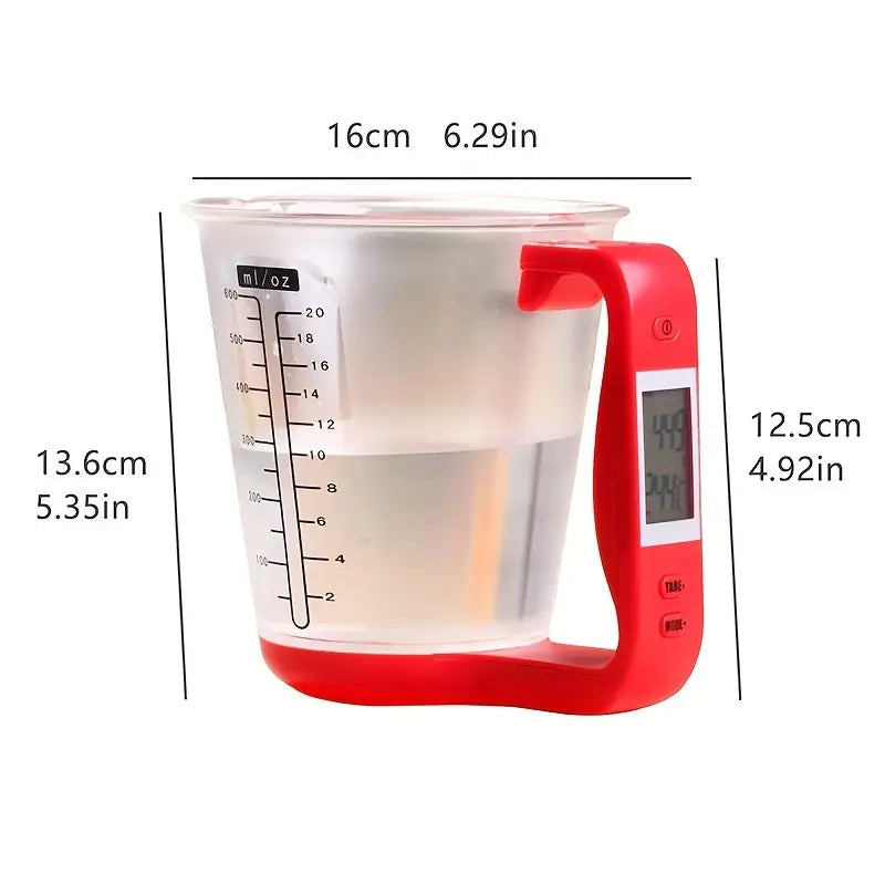 Compact Digital Kitchen Scale with LCD Display – Precision Measuring Cup & Temperature Function