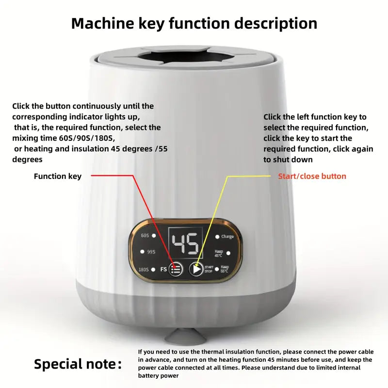 Smart Electric Milk Shaker 3 in 1 Thermal Insulated Formula Mixer