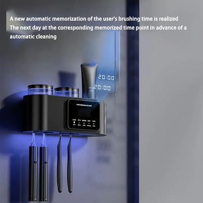 Wall-Mounted UV Toothbrush Holder with Quick-Dry Cup – Smart Bathroom Organizer