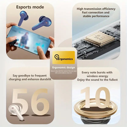 AIGO Ultra 5.4 Wireless Earbuds – Long Battery Life, ENC, Hi-Fi Stereo Sound
