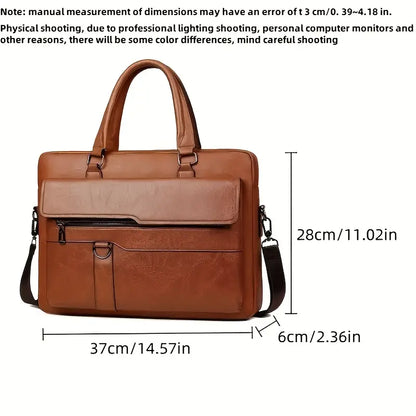 Vintage Business Briefcase - Brown Laptop & Tablet Messenger Bag