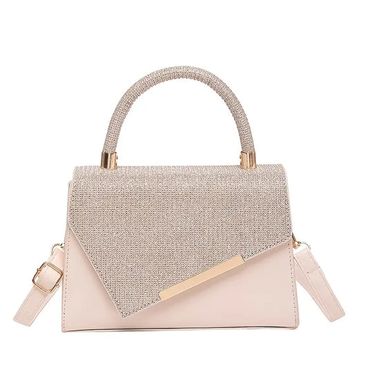 Trendy Small Square Handbag for Women Featuring a Stylish Design - Gold