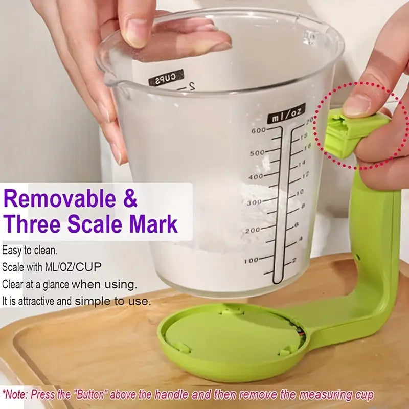 Compact Digital Kitchen Scale with LCD Display – Precision Measuring Cup & Temperature Function