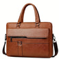 Vintage Business Briefcase - Brown Laptop & Tablet Messenger Bag - Light Brown