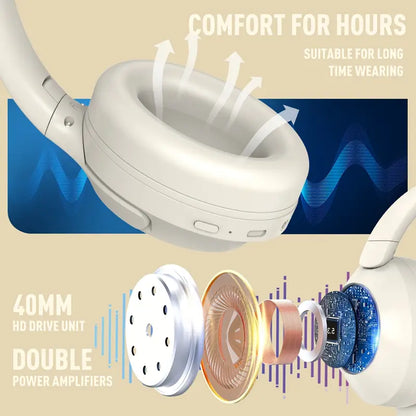 Noise-Canceling Over-Ear Wireless Headphones – Foldable Design