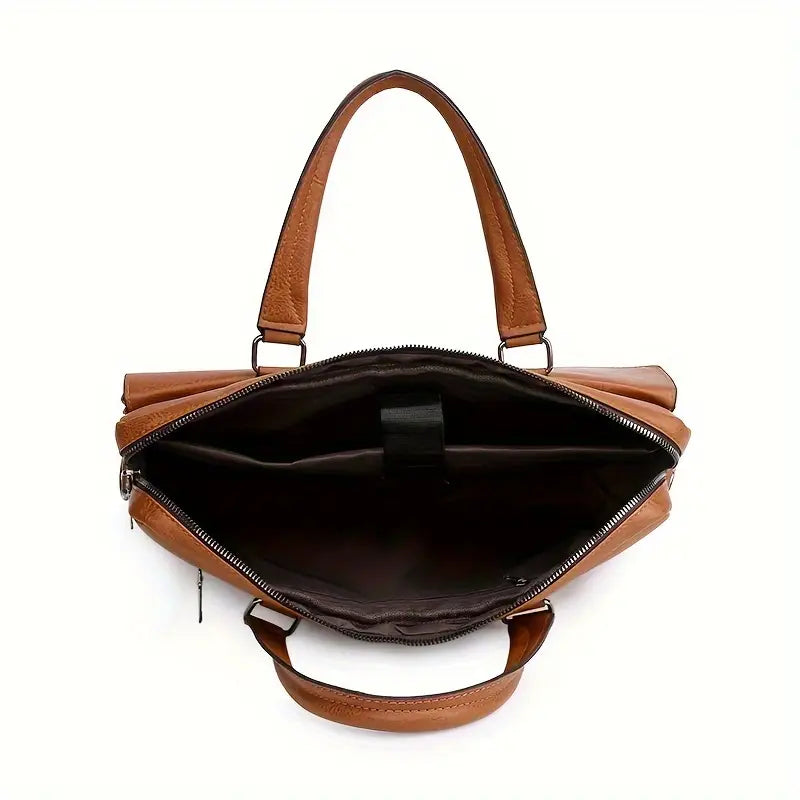 Vintage Business Briefcase - Brown Laptop & Tablet Messenger Bag