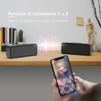 Portable Wireless Speaker BT5.0 – 3D Stereo HiFi Bass & 12H Playtime